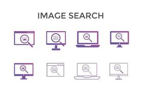 Set of search image icon Vector illustration. Picture, Camera icon