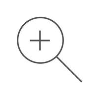 zoom in line icons. Magnifying glass zoom in plus sign. Used for SEO or websites vector