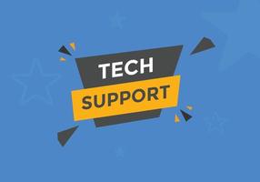 Tech Support text button. speech bubble. Tech Support Colorful web banner. vector illustration