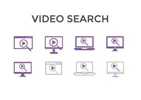 iconos de reproducción de video en la computadora. símbolo de icono de vídeo vector