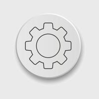 Setting icon for apps or web interface with button. Set of settings, Gear, Cog icon vector with button. Sign flat style setting or gear with button