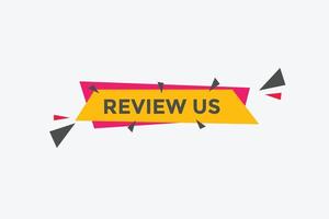 Review us Start now button. Review us User rating social banner promotion. Review Us text social media template vector