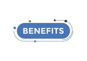 Benefits text button. speech bubble. Benefits Colorful web banner. vector illustration