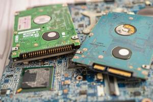 micro circuit main board computer electronic technology, hardware, mobile phone, upgrade, cleaning concept. photo
