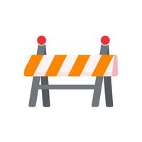 Safety barriers, road repair lines, construction warning signs vector