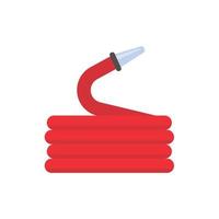 Fire hose. The red rubber hose is used to extinguish the fire. vector