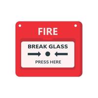 Fire alarm button. A fire alarm alerts people to evacuate the building. vector