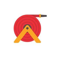 Fire hose. The red rubber hose is used to extinguish the fire. vector