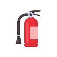 red fire extinguisher for suppressing fire in buildings vector