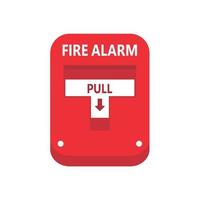 Fire alarm button. A fire alarm alerts people to evacuate the building. vector