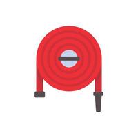 Fire hose. The red rubber hose is used to extinguish the fire. vector