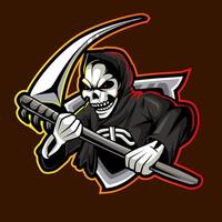 skull reaper mascot e sport logo illustration vector