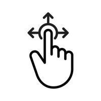 Finger touch screen gesture in different directions, Vector, Illustration. vector