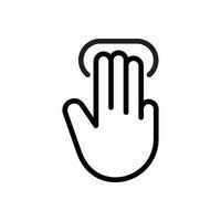 Gesture three fingers touch. vector