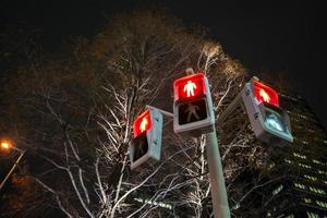 traffic red sign for people walk way. photo