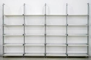 Clean modern rectangle shelf build in fix to white wall. photo