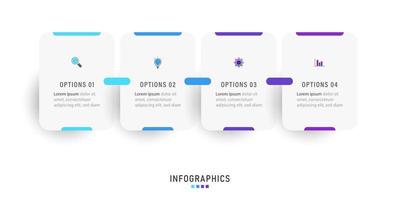 Vector Infographic label design template with icons and 4 options or steps. Can be used for process diagram, presentations, workflow layout, banner, flow chart, info graph.