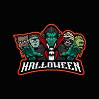 Halloween Mascot Logo Design Illustration vector