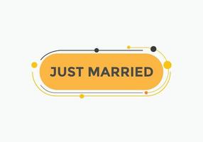 Just married text web template button. Just married Colorful label sign template. speech bubble vector