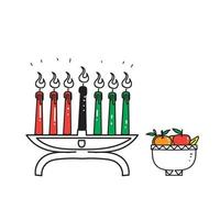 hand drawn doodle kwanzaa celebration illustration vector isolated