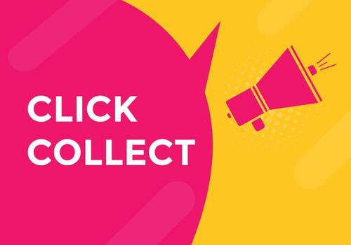 haga clic en el botón recopilar texto. burbuja de diálogo. haga clic y recopile la colorida plantilla de banner web. ilustración vectorial vector