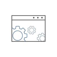 website optimization icons. website page development symbol line icon. Concept for SEO and web design vector