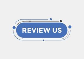 Review us Start now button. Review us User rating social banner promotion. Review Us text social media template vector