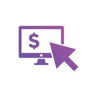 Pay per click icons. Concept for SEO, payment collection and web design. PPC icon vector