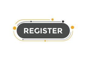 Register text button. Register web templates. Social Media banner. vector