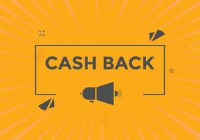 Cash back text button. speech bubble. Cash back Colorful web banner vector