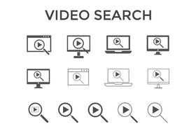 iconos de reproducción de video en la computadora. símbolo de icono de vídeo vector