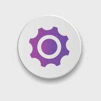 Setting icon for apps or web interface with button. Set of settings, Gear, Cog icon vector with button. Sign flat style setting or gear with button