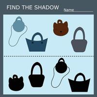 Find the correct shadow. Educational game for children. vector