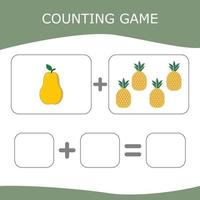 juego educativo para niños, niños. . juego de aprendizaje de matemáticas, juego de conteo. ilustración vectorial para imprimir, página vector