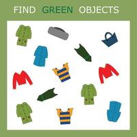 encuentra el personaje de ropa verde entre otros. vector