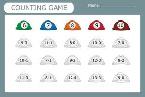 juego educativo para niños, niños. . juego de aprendizaje de matemáticas, juego de conteo. ilustración vectorial para imprimir, página vector