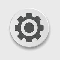 Setting icon for apps or web interface with button. Set of settings, Gear, Cog icon vector with button. Sign flat style setting or gear