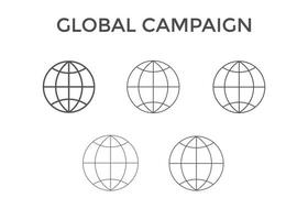 Set of global icon Vector illustration