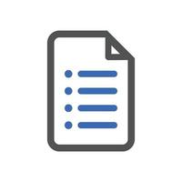 ilustración de vector de iconos de documento. símbolo de página de documento en papel para seo y sitio web