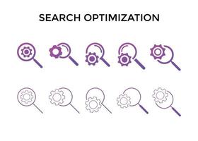 Set of Search optimization icon vector