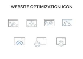 website optimization icons. website page development symbol icon. Concept for SEO and web design vector