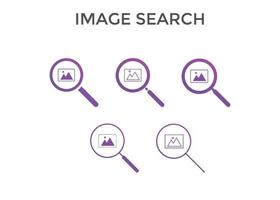 Set of search image icon Vector illustration. Picture, Camera icon