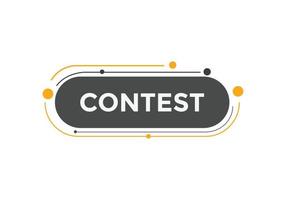 Contest text button. speech bubble. Contest Colorful web banner.. vector illustration