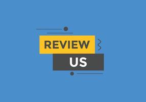 Review us Start now button. Review us User rating social banner promotion. Review Us text social media template vector