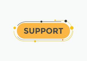 Support text button. Colorful Support web banner template. Sign icon label Colorful web banner template Support vector