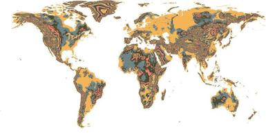 Vector topographic world map art