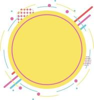 Retro Geometric Circle Frame Transparent vector