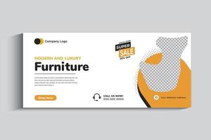 banner de portada de muebles para redes sociales vector