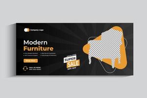 Furniture Cover banner template for social media vector