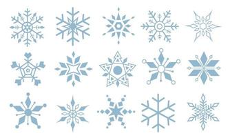 set of snowflake vector